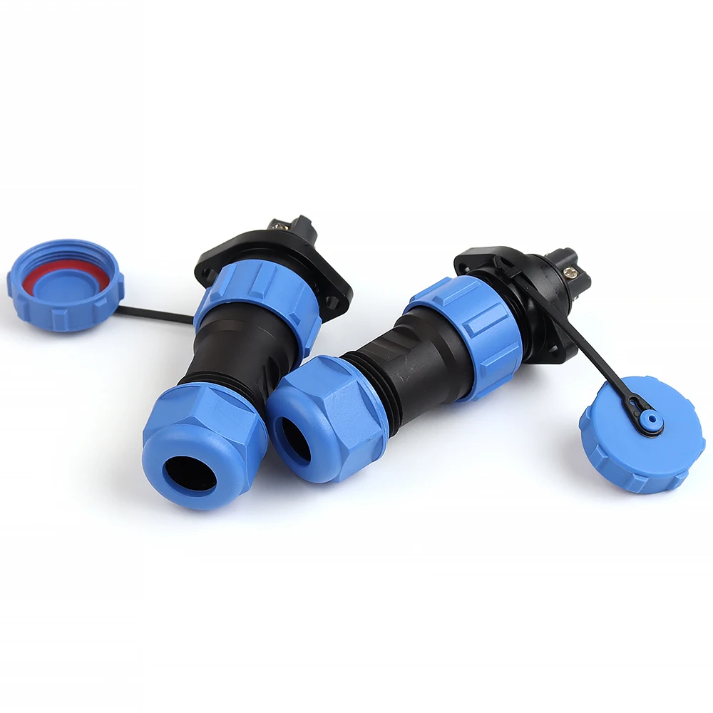 LP/SP17 Flange Male Female IP68 Waterproof Connector No Welding Screw Wiring 2/3/4 Pin Plug Socket Electrical Quick Connectors