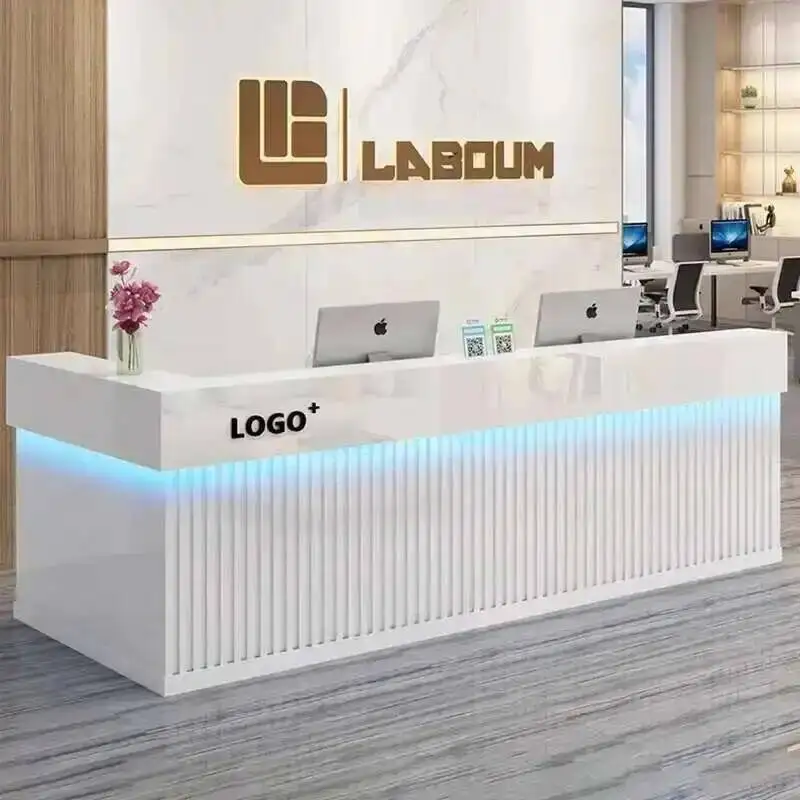 

Purpito Salon Reception Desks Beauty Office Modern Cashier Reception Desks Luxury Bar Recepción Negocio Commercial Furniture