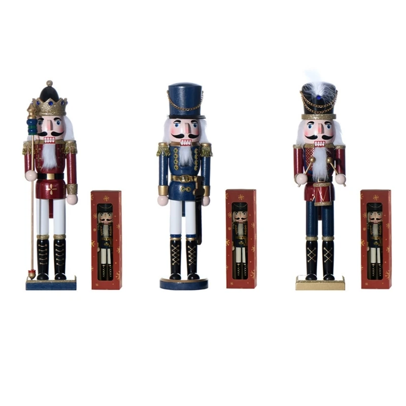 Luxurious Nutcrackers Display Pieces Artisanal Nutcrackers Soldier 38cm Traditional Christmas Decors for Garden