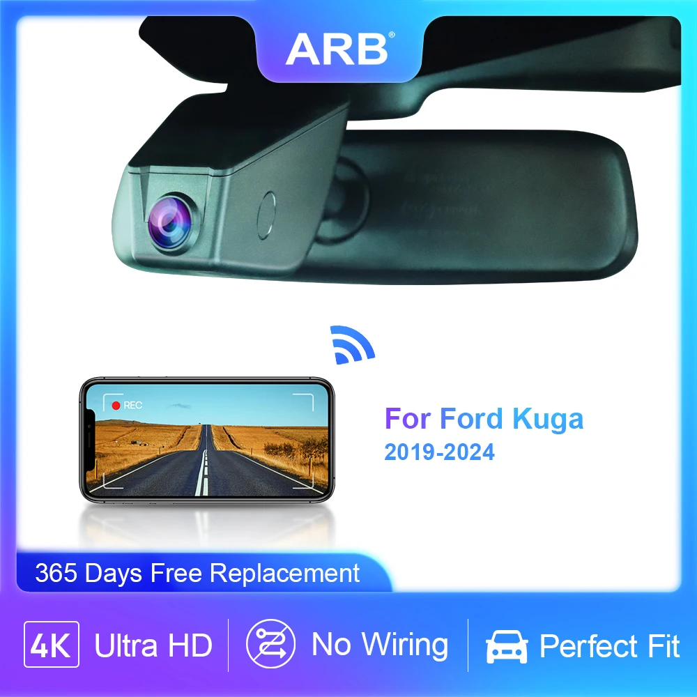 Vehicle Camera for Ford Kuga MK3 2019-2024, ARB 4K Original Factory Look Car Dash Camera WIFI APP Control