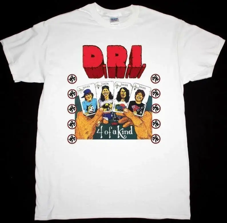 D R I White Cotton Unisex T-shirt Full Size