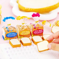 Creative Cute Toast Bread Eraser Student Stationery Kids Birthday Party Favor Giveaway Baby Shower Pinata Filler