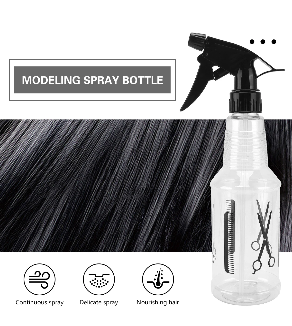 300ml Sprüh flasche Friseursalon Pulver Friseur Nachhaltig keit nachfüllbare Silikon behälter Barbershop Styling Tools Zubehör – Detail 5