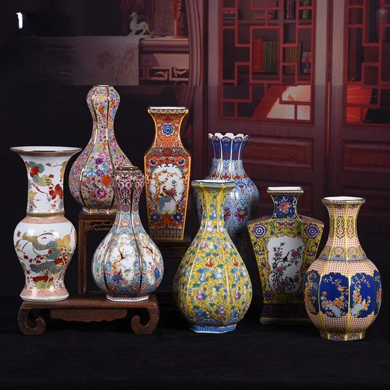 

Jingdezhen Porcelain Vase Carving Arrangement Decoration Ceramic Crafts Pot Decor