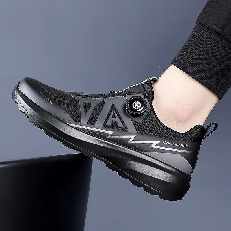 

Men's Breathable Tennis Shoes Summer Mesh Comfortable Soft Sole Running Shoes Fashion Designer Men's Lightweight Button Sneakers