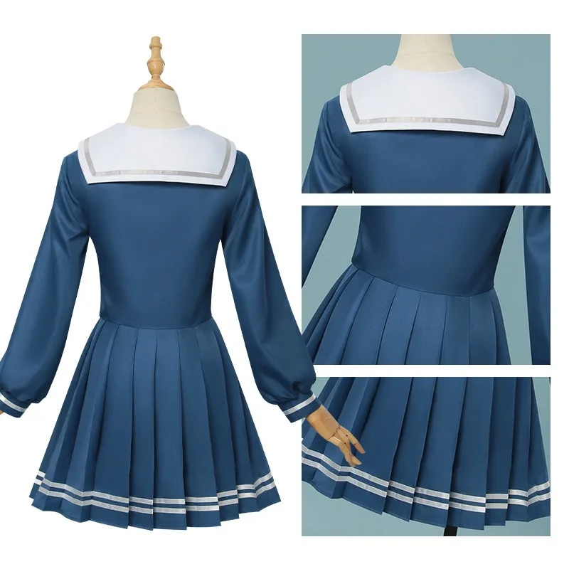 Anime Wakaba Mutsumi Cosplay Mortis Costume School Sailor Uniform JK Top Skirt Wig Full Set for Role Play Outfit Women - view 4