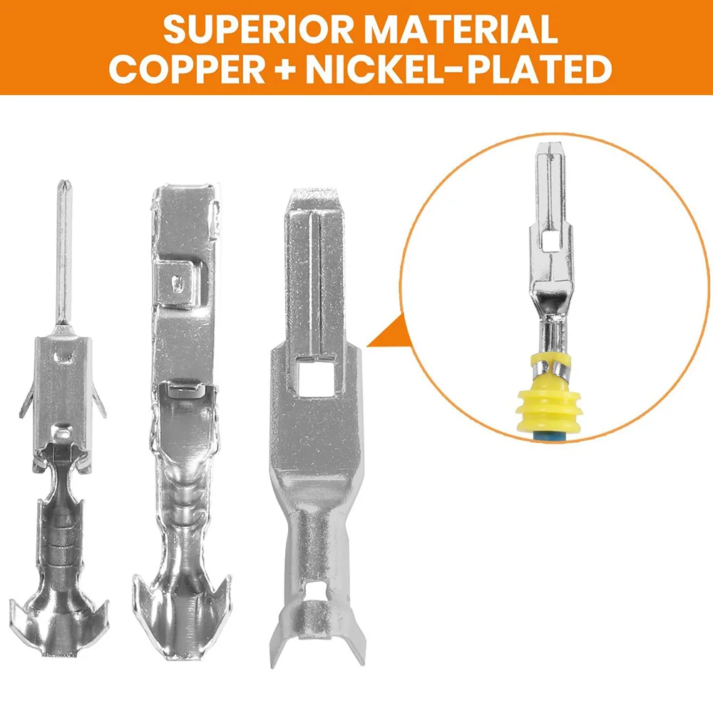 718PCS Automotive Pin Connector Kit 1/1,5/1,8/2,2/2,8/3,5mm Terminal Pins mit Draht Crimpen Zange Pin Removal Tool Set – Detail 8