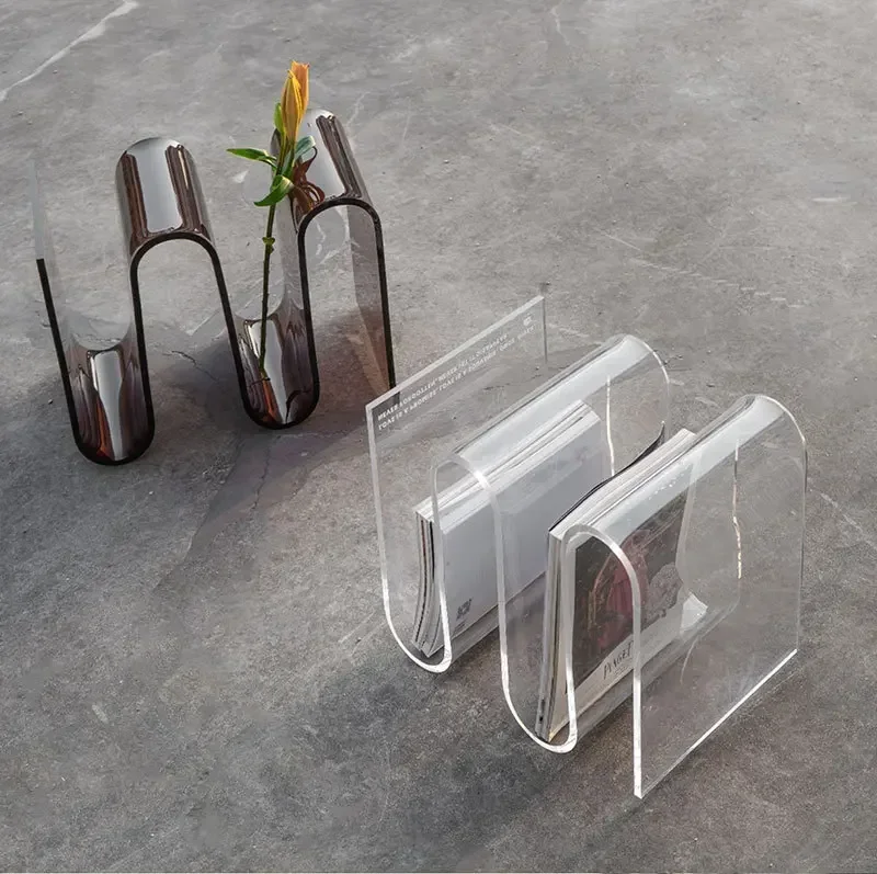 Minimalist and modern S-shaped small bookshelf, personalized side few hotels, homestay magazines, multi-layer shelves