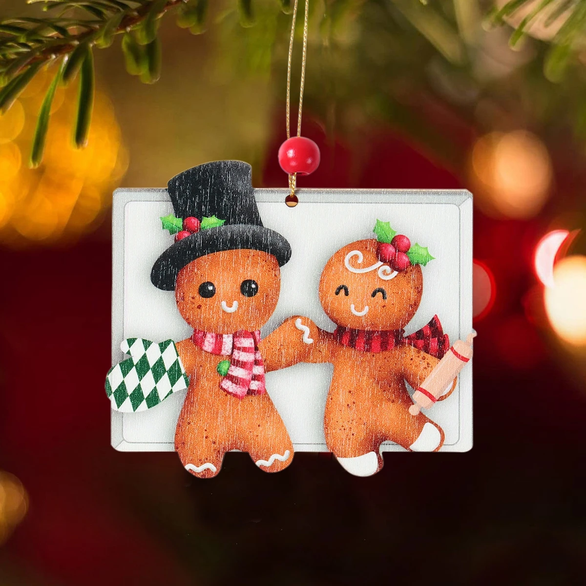 Christmas Gingerbread Man Wooden Pendant Merry Christmas Decoration For Home 2024 Navidad Noel Xmas Tree Ornament Decor New Year