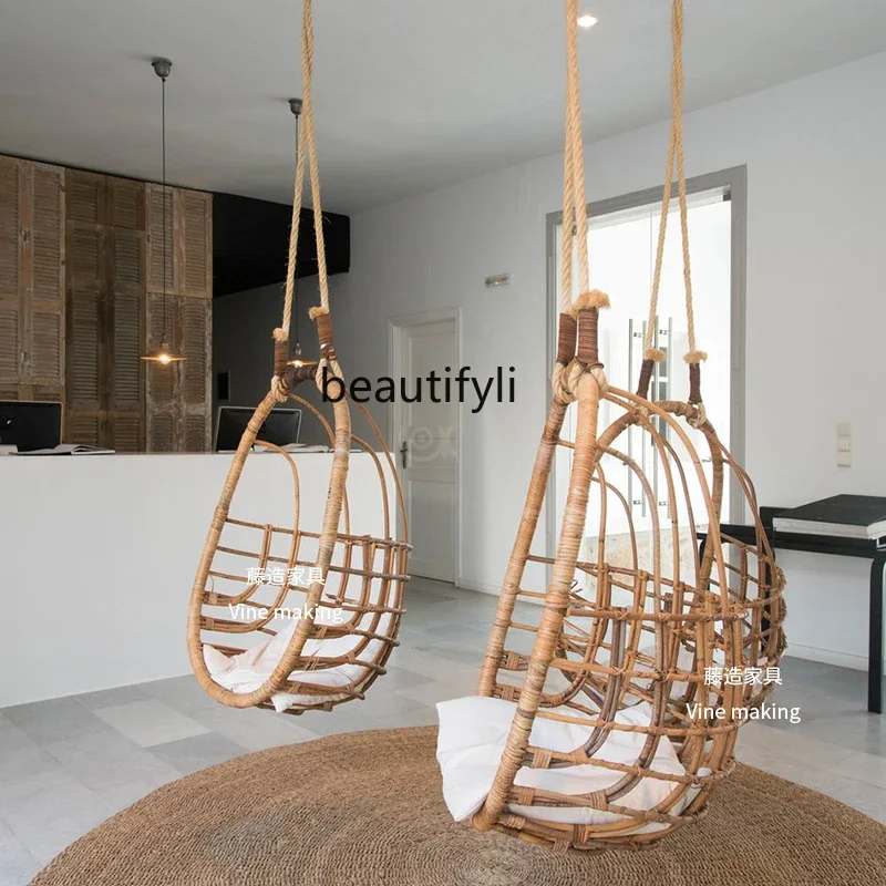 Glider Sunshine Room Real Rattan Rattan Hanging Rocking Chair Swing Basket Small Fresh Home