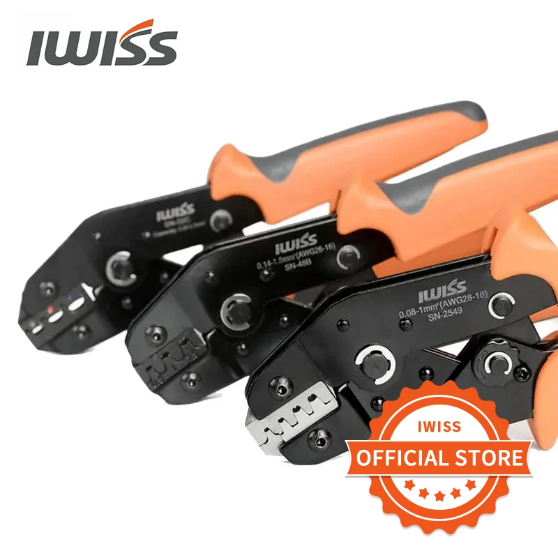 

IWISS SN Series Ratchet Terminal Crimping Tool Wire Connector Tool Pliers for JST-SM /Dupont /XH2.54/PH2.0 /Tab Terminal Crimper