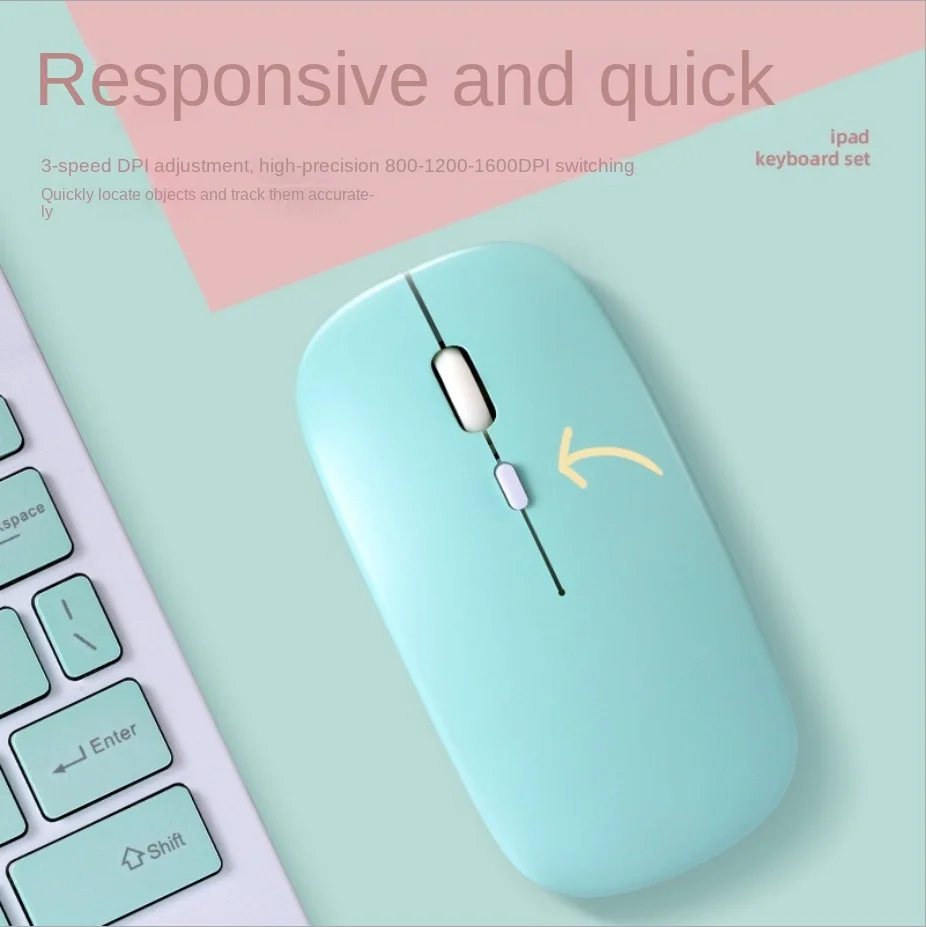 Unsharkable Portable Charging Mouse Wireless Bluetooth Luminous Suitable for iPad Dual-Mode Silent Cartoon Business Game Mouse