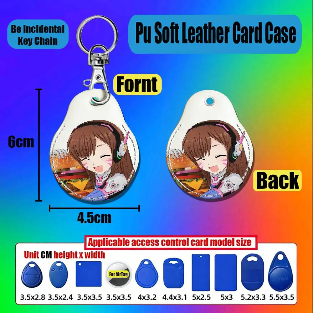 For Jetpack Cat Overwatch Dva Juno Wuyang For AirTag Case Card Holder Keychain ID Credit Bank Access Badge For Air Tag Case view 3