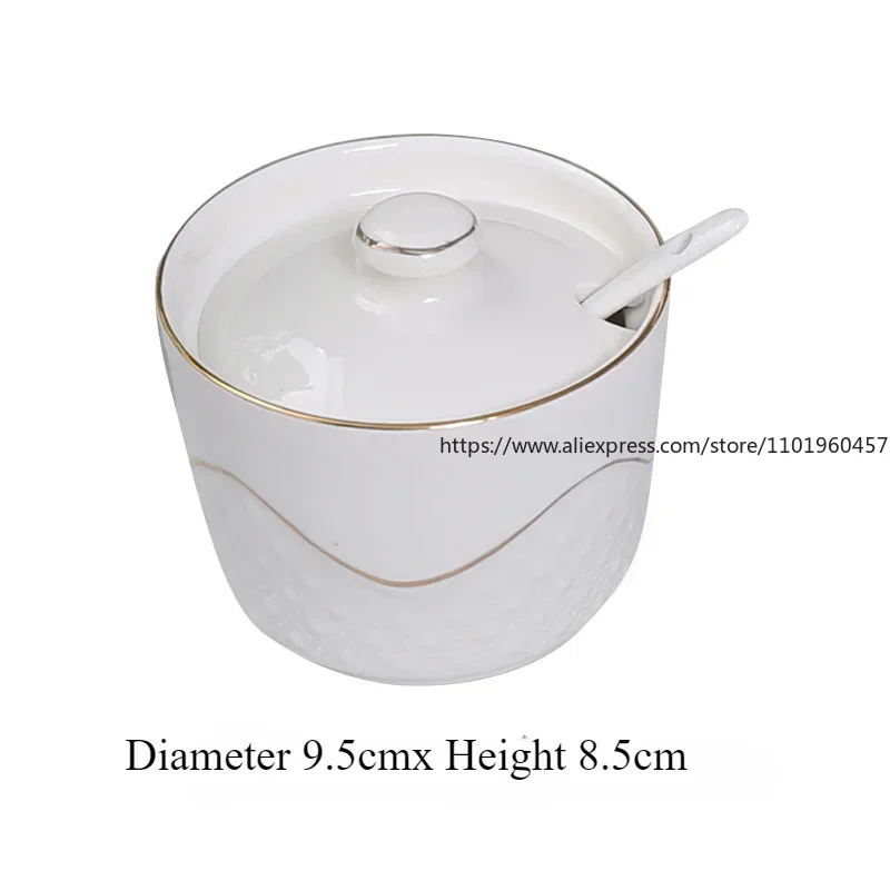 Hotel Tissue Holder White Phnom Penh Seasoning Pot Ceramics Spice Jar Seasoning Box Set Combination Oil Vinegar Pot Sugar Bowl