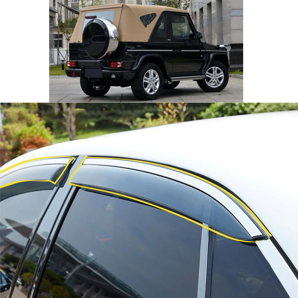 Sticker Plastic Window Glass Wind Visor Rain/Sun Guard Vent For Mercedes Benz G-Series Class W463 2004-2010 2011-2017 2018