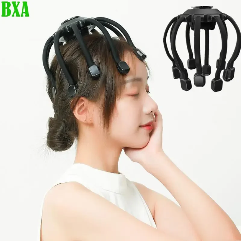 Electric Octopus Scalp Massage with Bluetooth Music Head Massager Vibrating Head Scraper To Relax Stress and Improve Sleep