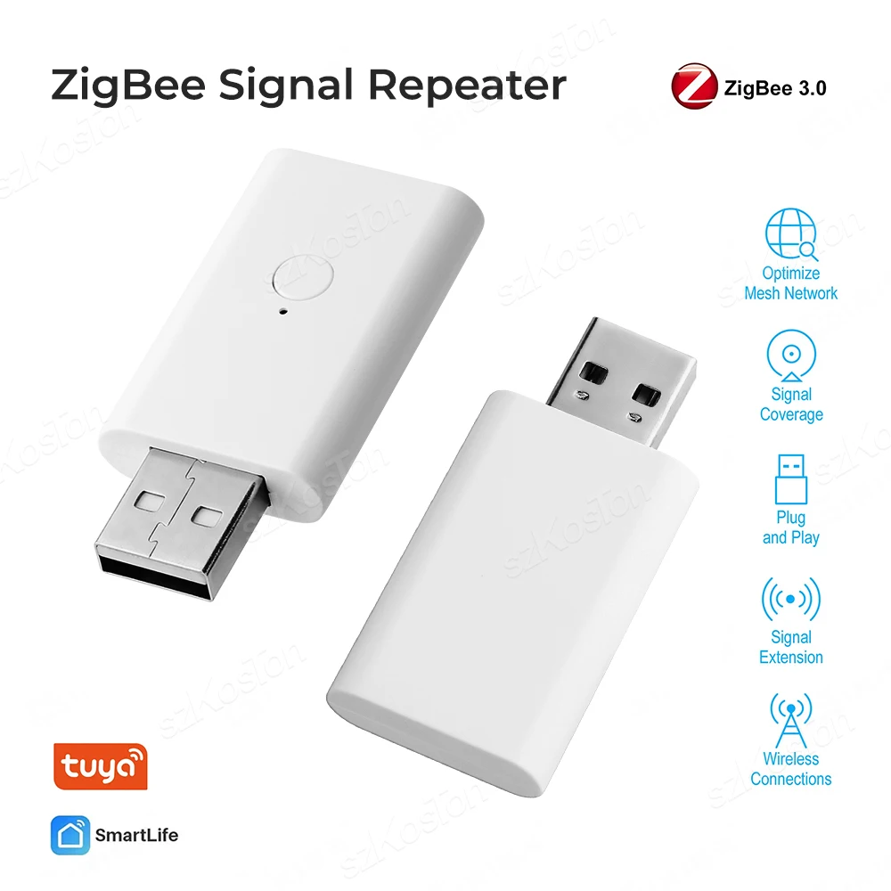 

Tuya ZigBee 3.0 Signal Extensor USB Amplificador Signal Extender Smart Home Automation Devices Works with Zigbee Gateway Hub