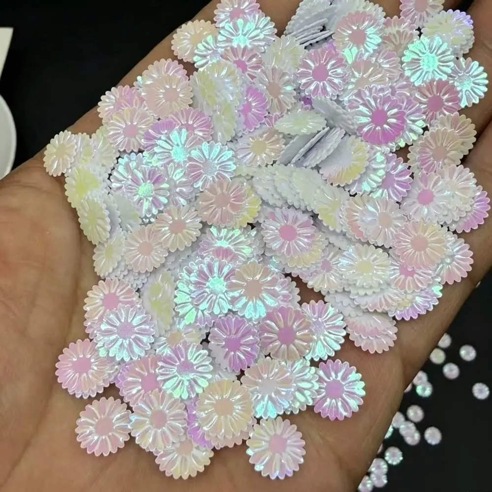 Durable Nail Art Daisy Sequins Glitter 100g/bag Phone Case Decor Flower Loose Sequins Shiny 9mm Slime Fillers DIY Projects