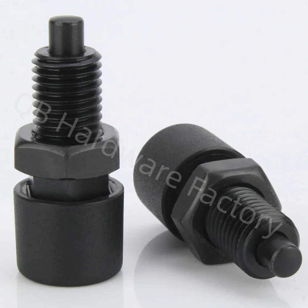 

QB251-CK M12 M16 в наличии Press Fit пластиковая ручка из углеродистой стали с тонкой резьбой, самоблокирующийся пружинный индексный поршень