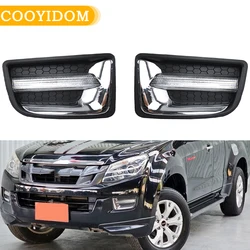 1 Set LED DRL Daytime Running Lights Fog Light Fog Lamp Cover with Turn Signal Light For ISUZU D-MAX DMAX 2014 2015 2016 2017