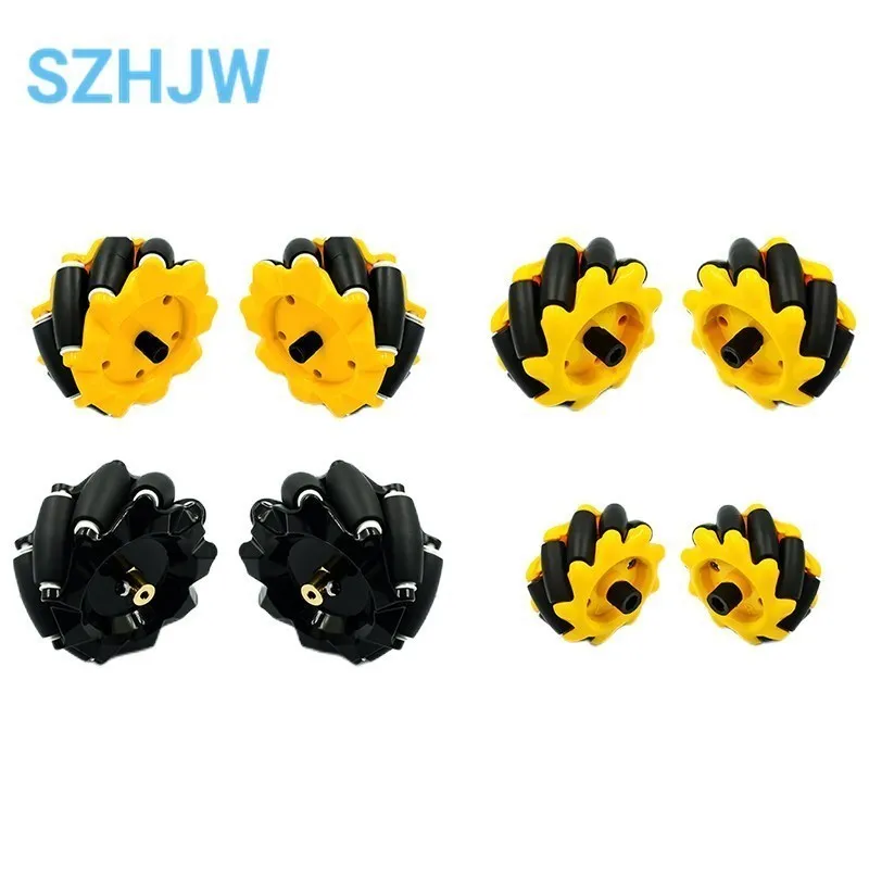 4pcs/lot 48mm 60mm 80mm 97mm High Hardness Plastic Mecanum Wheel Omni-Directional for TT Motor Smart Robot Car with 6mm hubs