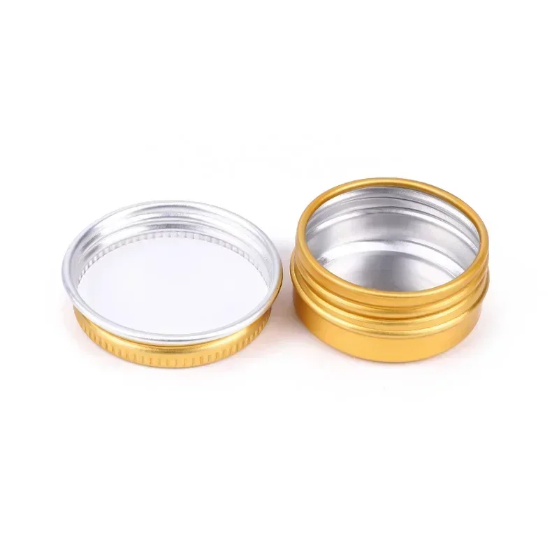 5/10/15/20/30/50/60/110/120/150/180g Aluminum Box Empty Lids Tin Cans Round Metal Ceam Jar Cosmetic Containers Golden Wholesale