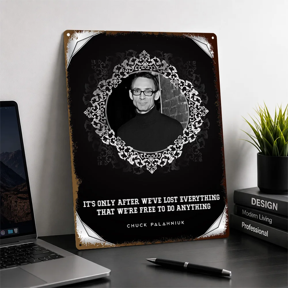 Chuck Palahniuk Aluminum Poster Customized Metal Sign Bold Book Culture Icon Wall Art A Distinctive Gift For Writer Collectors