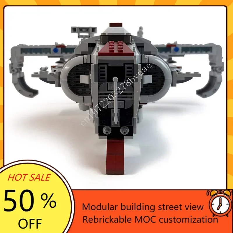 1311PCS Polan 717Transport Space War Military MOC SpaceShip Battle Model Custom Puzzles Architecture DIY Assembly Model Toy Gift
