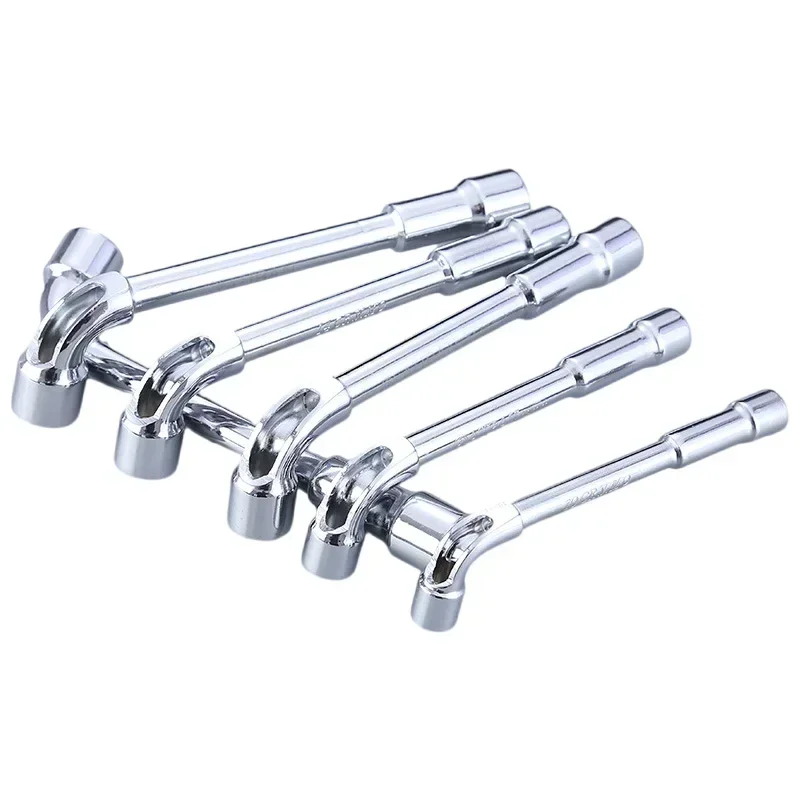 

5Pcs Chrome Surface Pipe Wrench L Type 7-Shaped Perforation Elbow Double Head Hexagon Socket Wrench Set