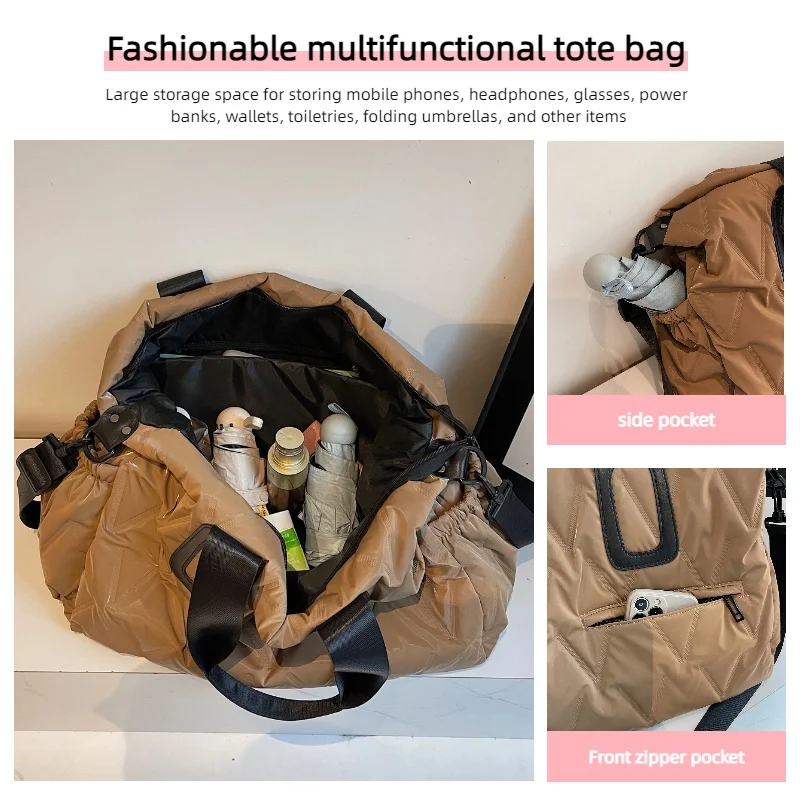 حقيبة سفر نسائية عصرية، سعة كبيرة، حقيبة يد نسائية شتوية، مناسبة لليوجا الرياضية والسفر والسفر اليومي وما إلى ذلك