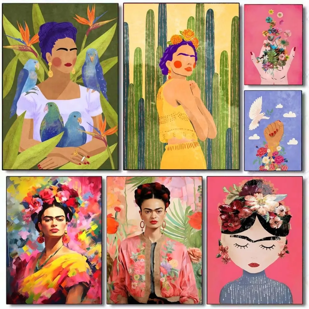 Oil Painting By Number Kit Frida Kahlo Art Canvas Wall Art for Adults DIY Home Decor Gift Frameless