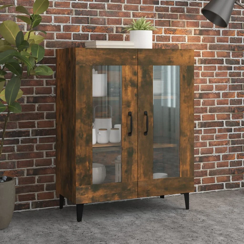 Sideboard Räuchereiche 69,5x34x90 cm Holzwerkstoff,Esszimmer Küchenschrank Möbel Anrichte Beistelltisch Möbel