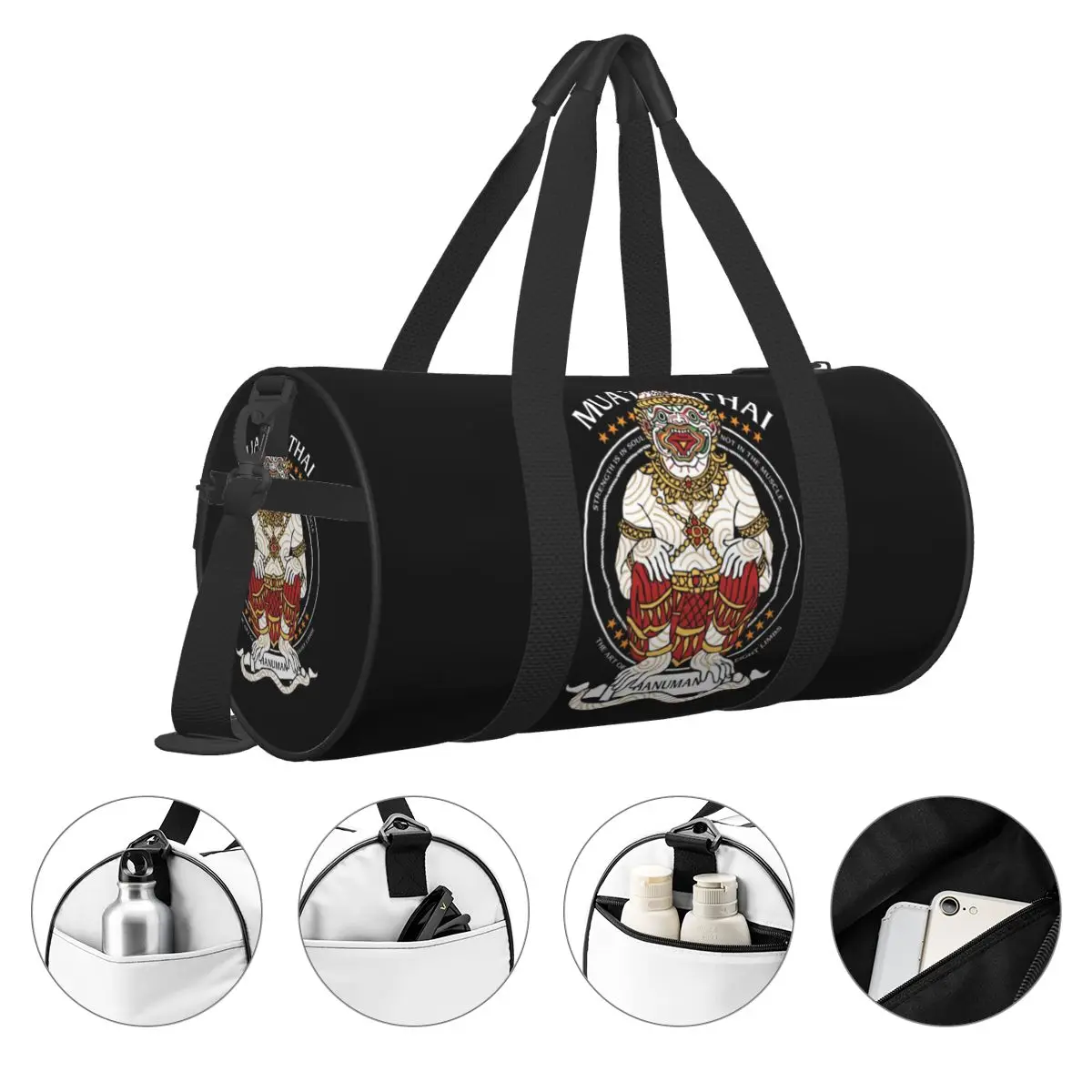 Muay Thai The Art bolsas de deporte, bolsa de equipaje fresco, bolsa de gimnasio con zapatos, bolsos lindos impresos para parejas, bolsa de Fitness