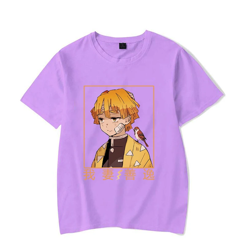 New Anime Agatsuma Zenitsu Print T Shirt Fans Summer Casual Short Sleeve Tee Cute Loose T Shirts