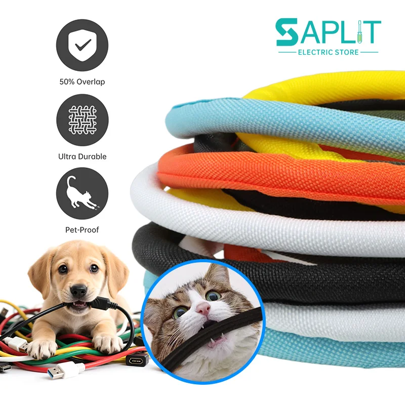 1-10M Cable Sleeve Expandable PET Braided Self Closed Car Line Wrap Protect Automobile Wire Organizer Flexible Loom Split Tube