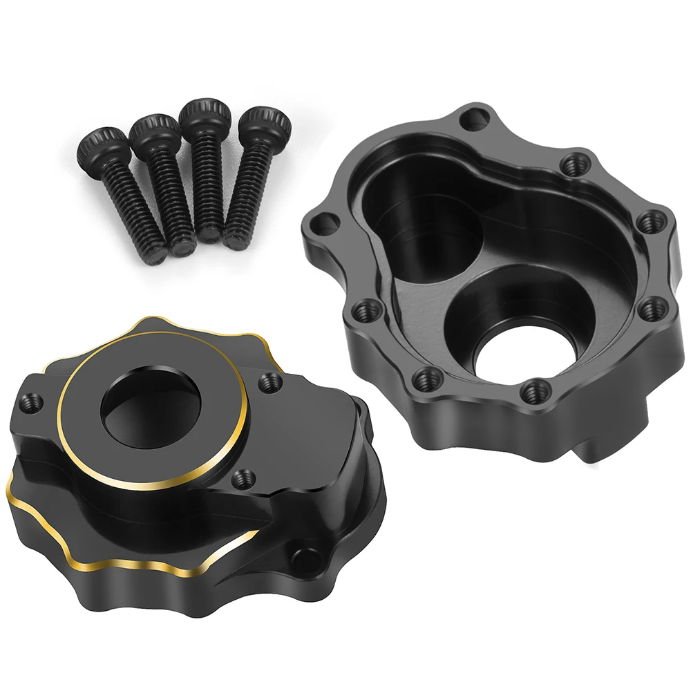 YEAHRUN 2Pcs Black Coating Brass Portal Drive Rear Axle Mount Outer Housing for TRX-4 TRX-6 1/10 RC Crawler Car Truck Model Part