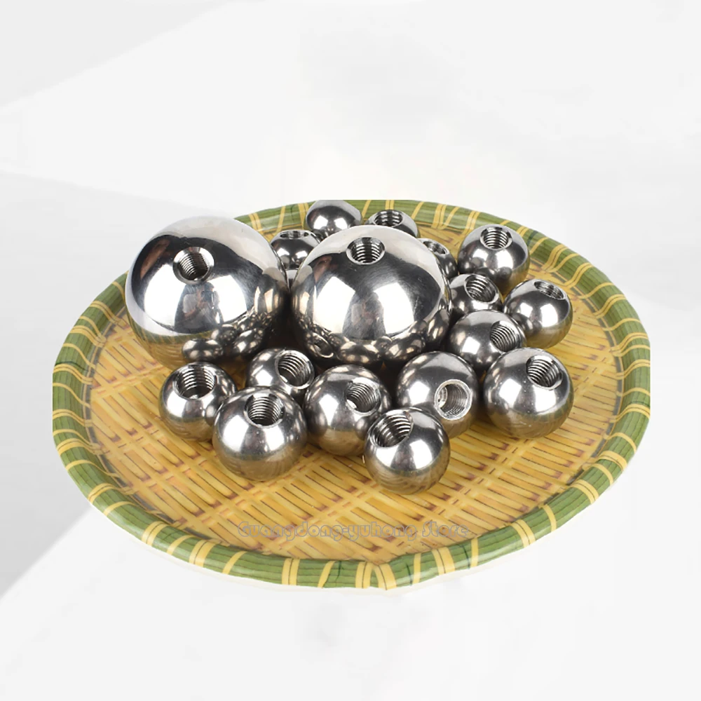 

M2 M2.5 M3 M4 M5~M14 Thread Half Hole Metric Stainless Steel Drilling Balls Female Thread Blind Hole Smooth Ball Beads OD 5-60mm