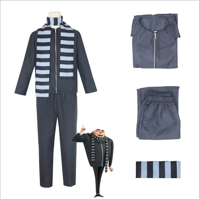 

Film vecteur Cosplay Costume Orange Jakect pantalon lunettes tenues ensemble Minion voleur papa Gru Costume Halloween