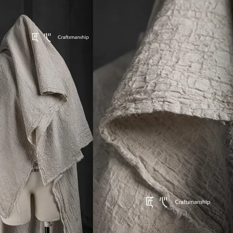 

Стираная хлопчатобумажная льняная ткань, окрашенная в технике растений, дизайнерская одежда, оптовая продажа, ткань для шитья одежды своими руками, материал по метрам