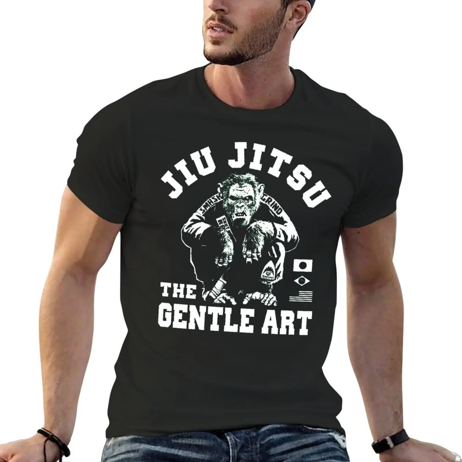 เสื้อยืดพิมพ์ลาย Gentle Art chimp Jitsu Jitsu เสื้อยืดออกกำลังกายสดใหม่