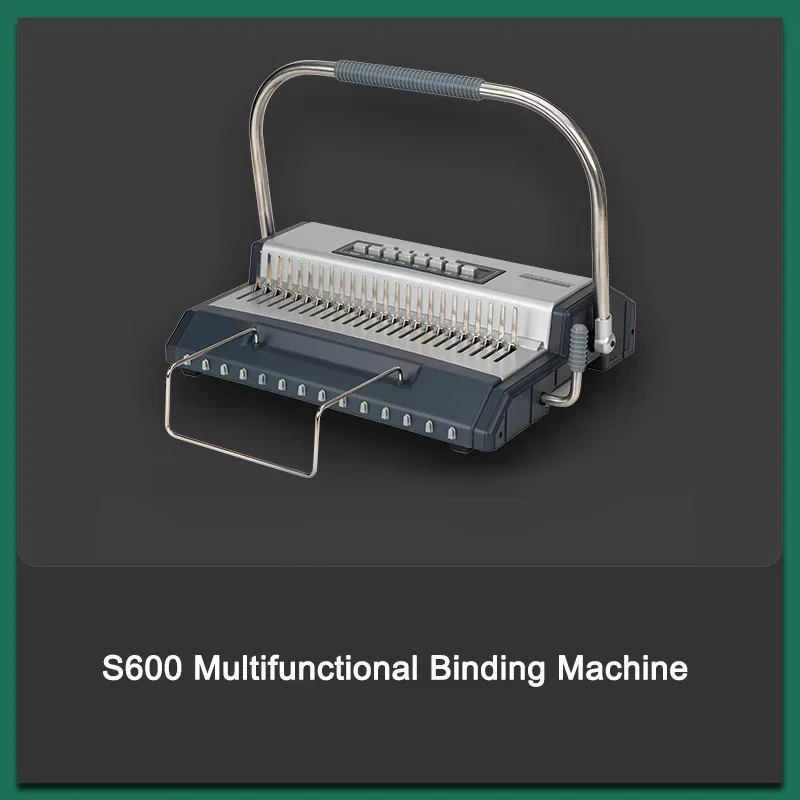 S600 Multifunctional Binding Machine for Desk Calendars, Contracts, and Tender Documents (Comb and Double-Wire Punching)