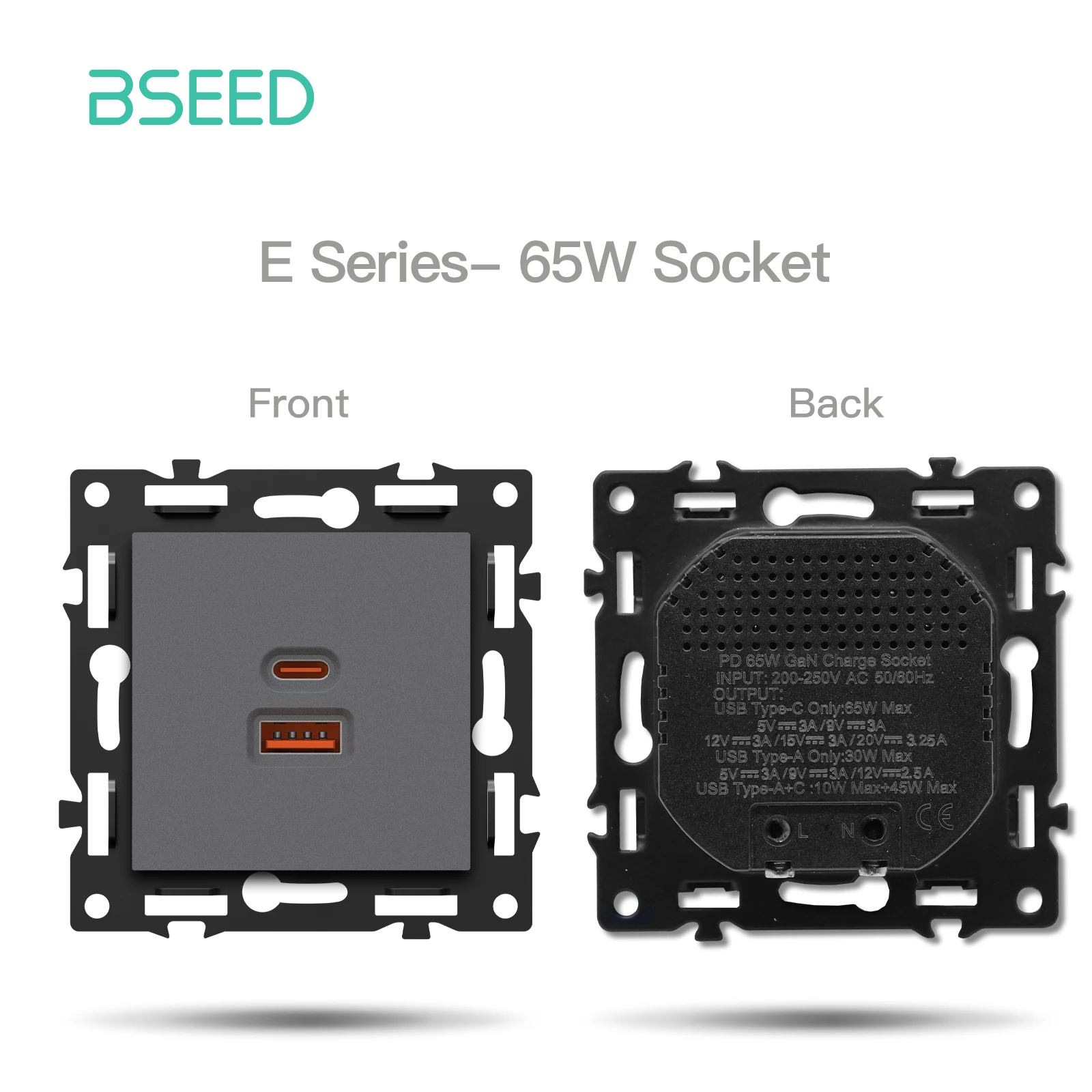BSEED 1/2/3/4Gang Zigbee Klicken Schalter Teil Kunststoff Rahmen Smart Dimmer Vorhang Schalter Funktion DIY Teil EU Smart Steckdose Teile