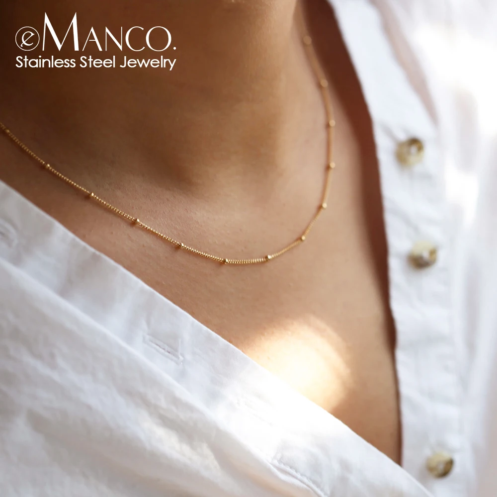 eManco Layered Chains Long Necklace Women Gold Color Link Chain Necklace Pendant Choker Necklace for Women Fashion Jewlery