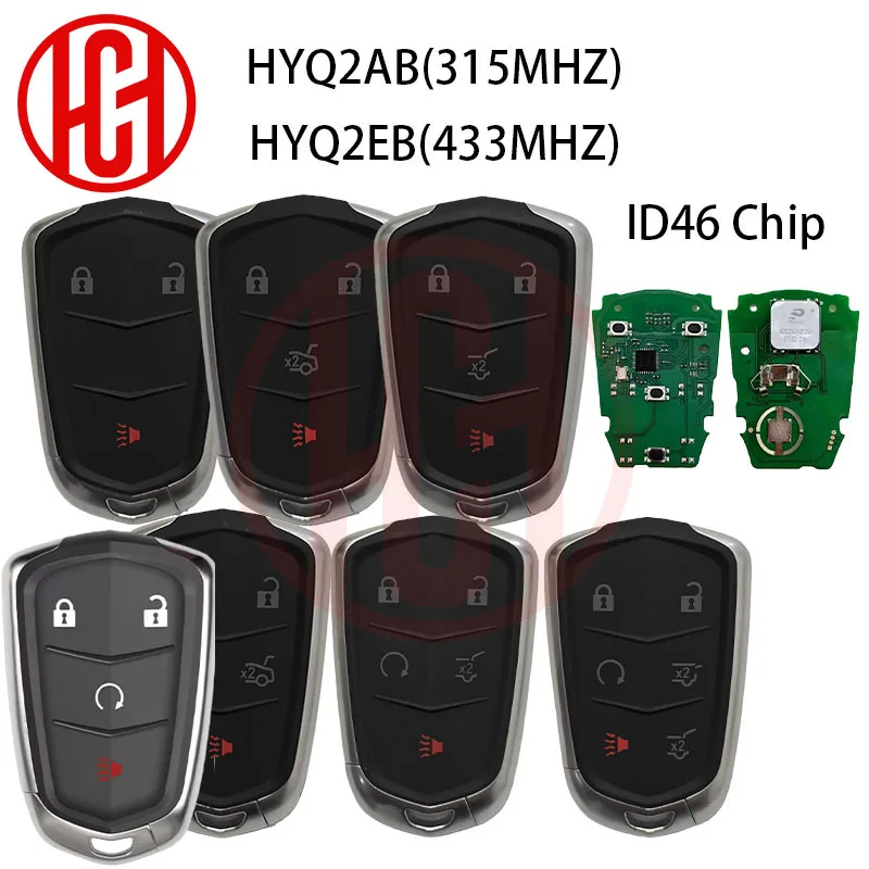 

HYQ2AB 315MHz HYQ2EB 433MHz Proximity Smart Remote Key Fob For Escalade Esv Cadillac XTS CTS CT6 ATS XT4 XT5 2015 - 2019
