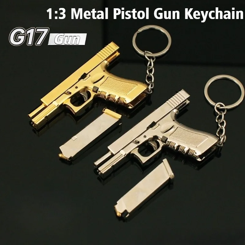 

1:3 Metal Pistol Gun Model GLK G17 Detachable Keychain Mini Pendant Toys Gifts for Boys Decoration Crafts Figurines & Miniatures