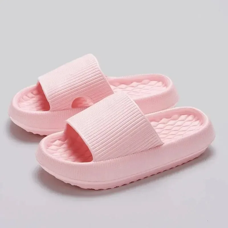 4cm Thick Platform Pillow Slippers Women Eva Soft Sole Indoor Slides Woman Flat Non Slip Bathrooom Home Slippers
