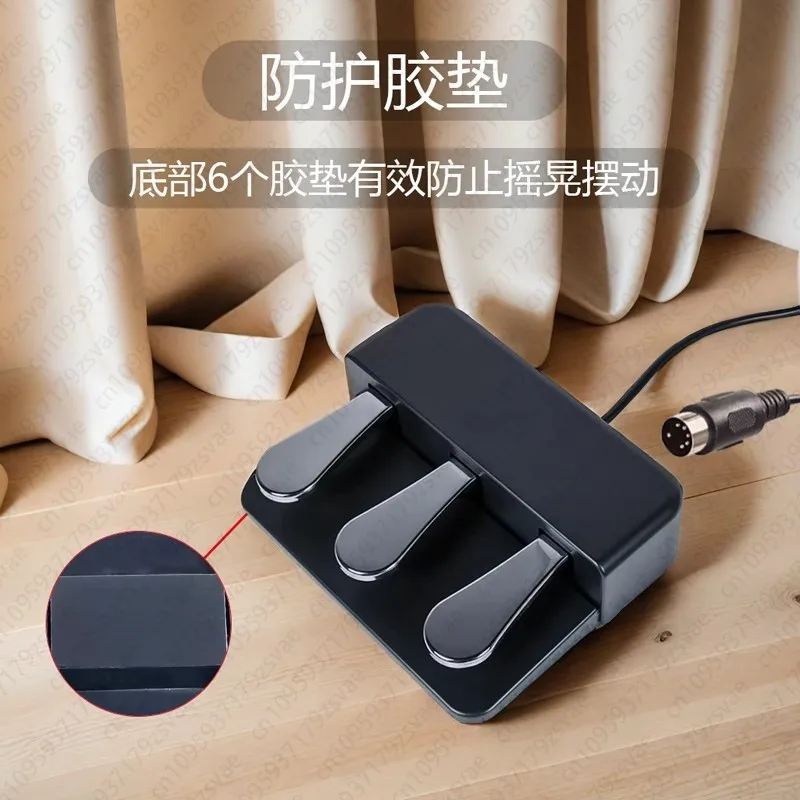 

Sustain Pedal, Electric Piano Three Pedal, Electronic Piano Synthesizer MIDI Keyboard Foot Pedal