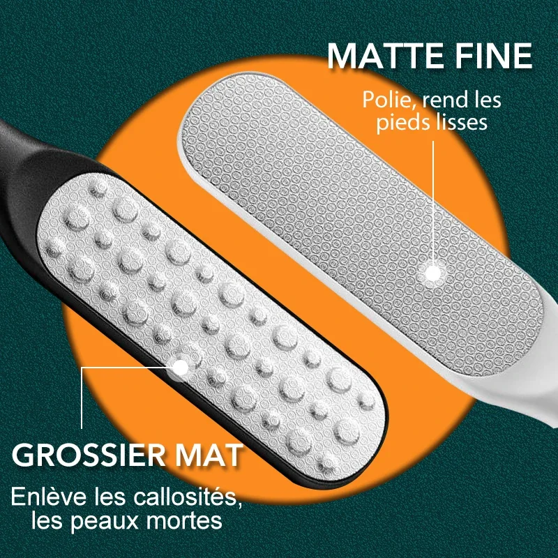 1 قطعة ملف القدم مزدوج الجانب المهنية عرموش كعب مبشرة الصلب الجلد الميت الكالس مزيل باديكير ملف القدم مبشرة