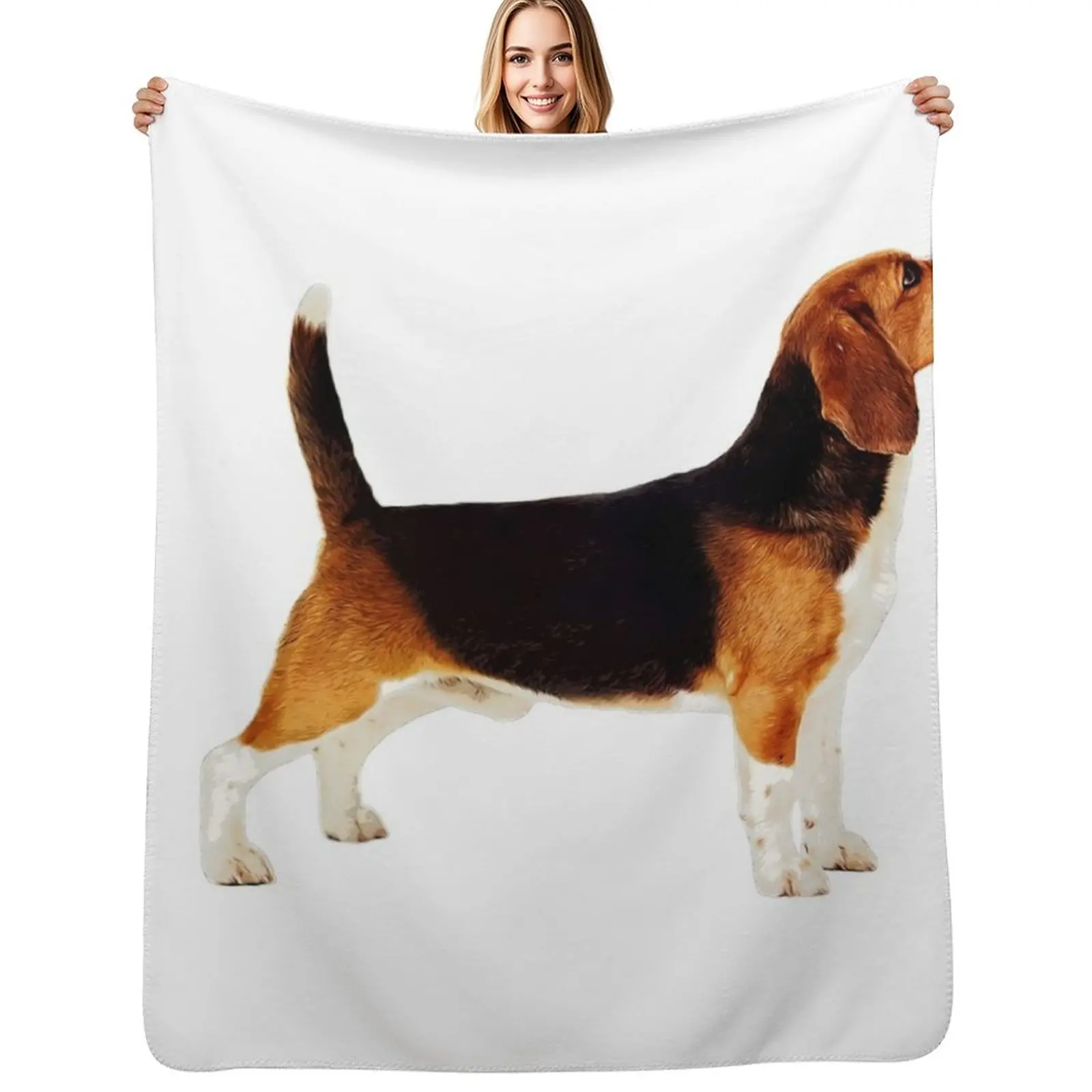 Cute Stacked Beagle Throw Blanket Thins Soft Big Cute Plaid Giant Sofa Luxury Brand Flannel Blankets