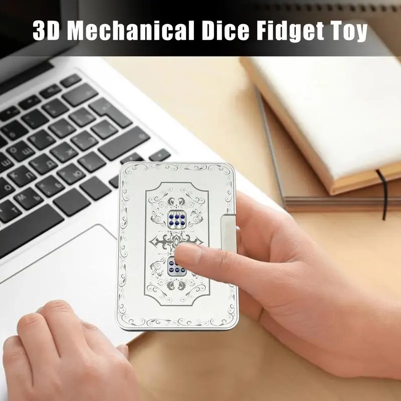 3D Mechanical Dice Fidget Toy Aluminum Alloy Dice Fidget Stress Reliever Press And Transform Spinner Tension Relief Interactive